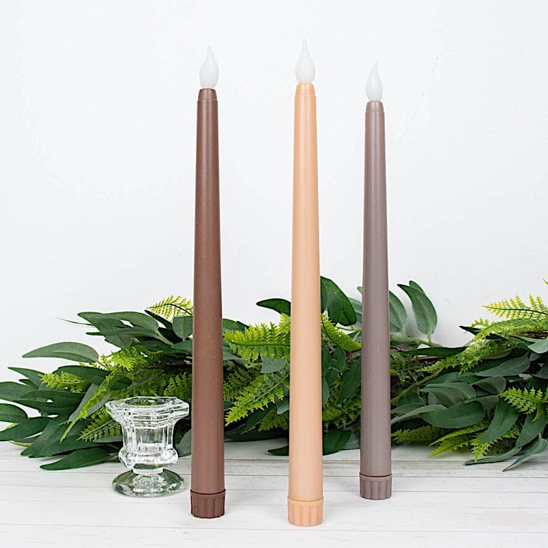 3 pcs 11" tall LED Flameless Taper Candles Lights