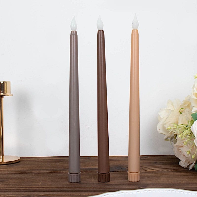 3 pcs 11" tall LED Flameless Taper Candles Lights