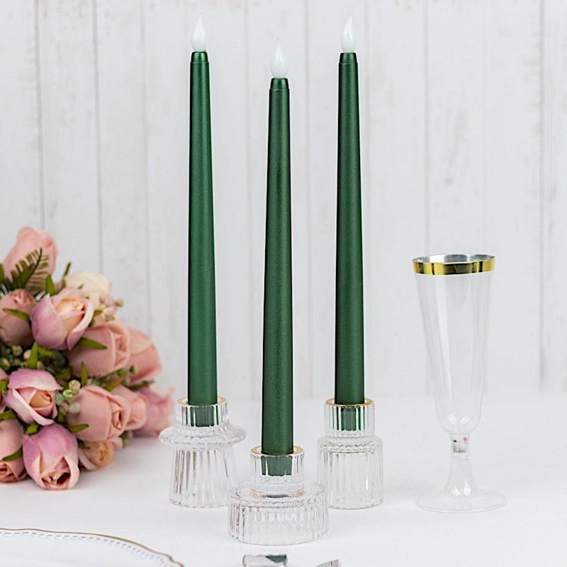 3 pcs 11" tall LED Flameless Taper Candles Lights