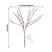 3 pcs 31" tall Branches with 60 LED Lights - White