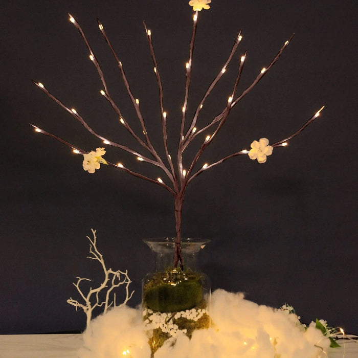 3 pcs 31" tall Branches with 60 LED Lights - White