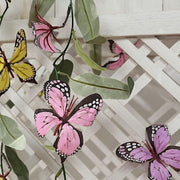 3 pcs Faux Butterfly Flowers 6 ft Garlands with Willow Greenery Leaves - Assorted ARTI_GLND_BUT001_MIX