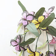 3 pcs Faux Butterfly Flowers 6 ft Garlands with Willow Greenery Leaves - Assorted ARTI_GLND_BUT001_MIX
