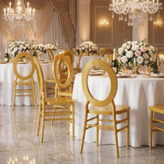 3 pcs Stackable Acrylic Chiavari Ghost Chairs with Oval Open Back