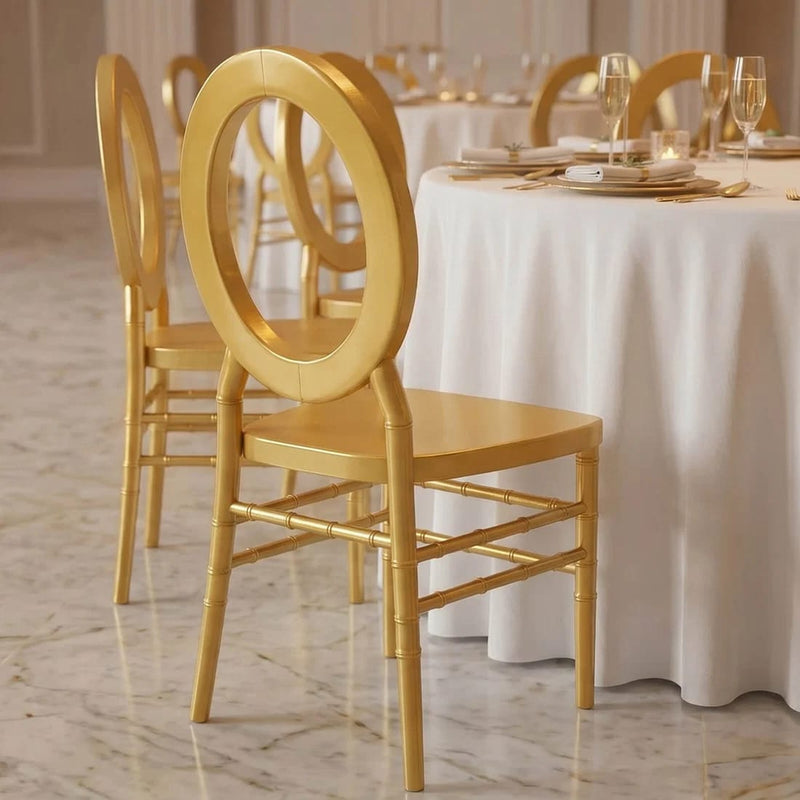 3 pcs Stackable Acrylic Chiavari Ghost Chairs with Oval Open Back