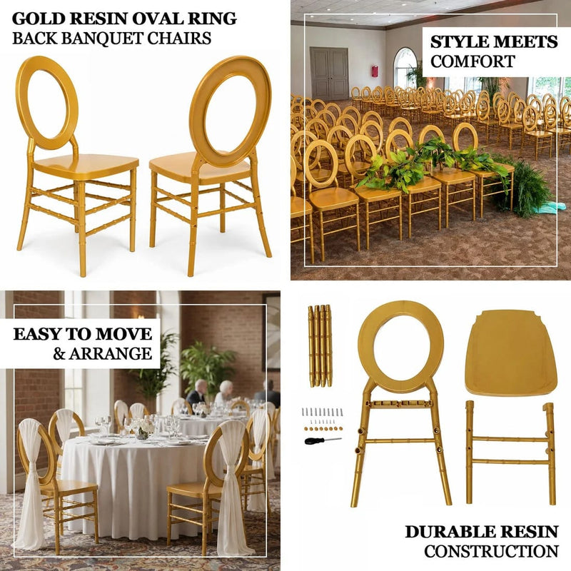 3 pcs Stackable Acrylic Chiavari Ghost Chairs with Oval Open Back