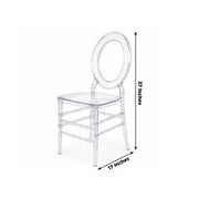 3 pcs Stackable Acrylic Chiavari Ghost Chairs with Oval Open Back
