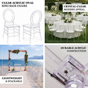 3 pcs Stackable Acrylic Chiavari Ghost Chairs with Oval Open Back