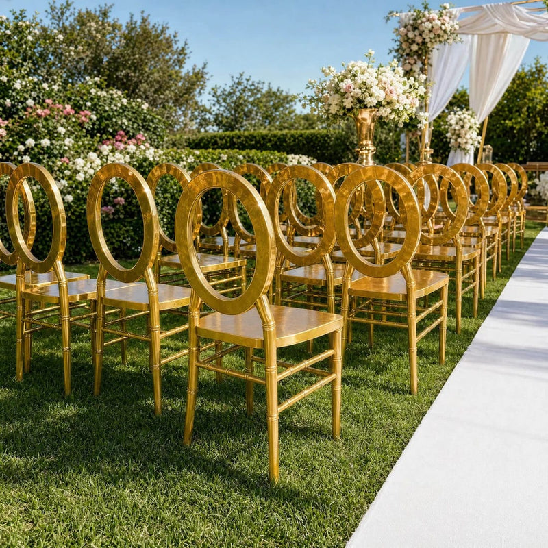 3 pcs Stackable Acrylic Chiavari Ghost Chairs with Oval Open Back