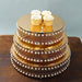 3 Pearl Beaded Metal Cake Stands with Mirror Top - Gold CHDLR_CAKE23_SET_GOLD