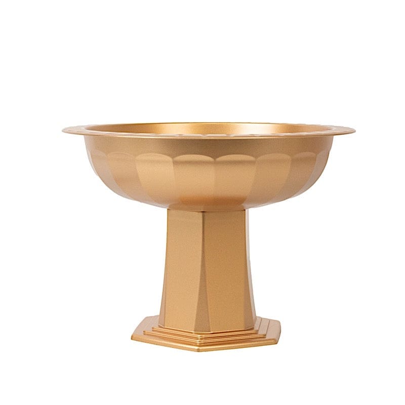 3 Plastic 10" Roman Style Compote Footed Bowl Vases Flower Pedestals - Gold VASE_PB008_7H_GOLD