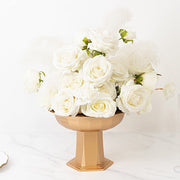 3 Plastic 10" Roman Style Compote Footed Bowl Vases Flower Pedestals - Gold VASE_PB008_7H_GOLD