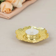 3 Plum Blossom 5" Metal Votive Candle Holders