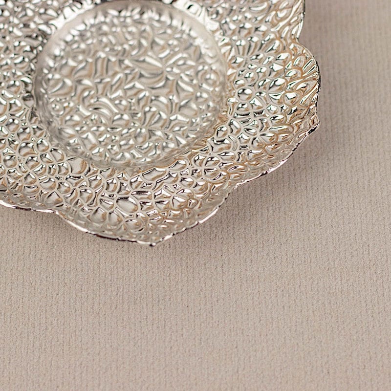 3 Plum Blossom 5" Metal Votive Candle Holders