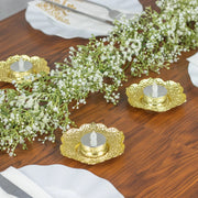 3 Plum Blossom 5" Metal Votive Candle Holders