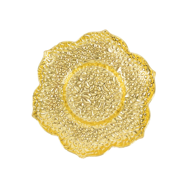 3 Plum Blossom 5" Metal Votive Candle Holders CAND_HOLD_014_GOLD