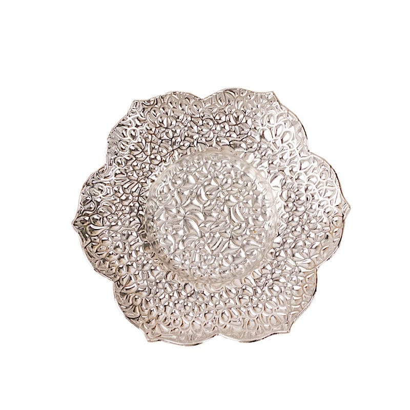 3 Plum Blossom 5" Metal Votive Candle Holders CAND_HOLD_014_SILV