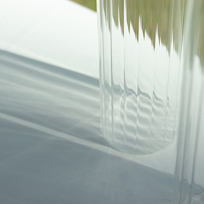 3 Ribbed Candelabra Candle Holder Glass Shades - Clear CHDLR_CAND_030_RIB_GLASS_SET