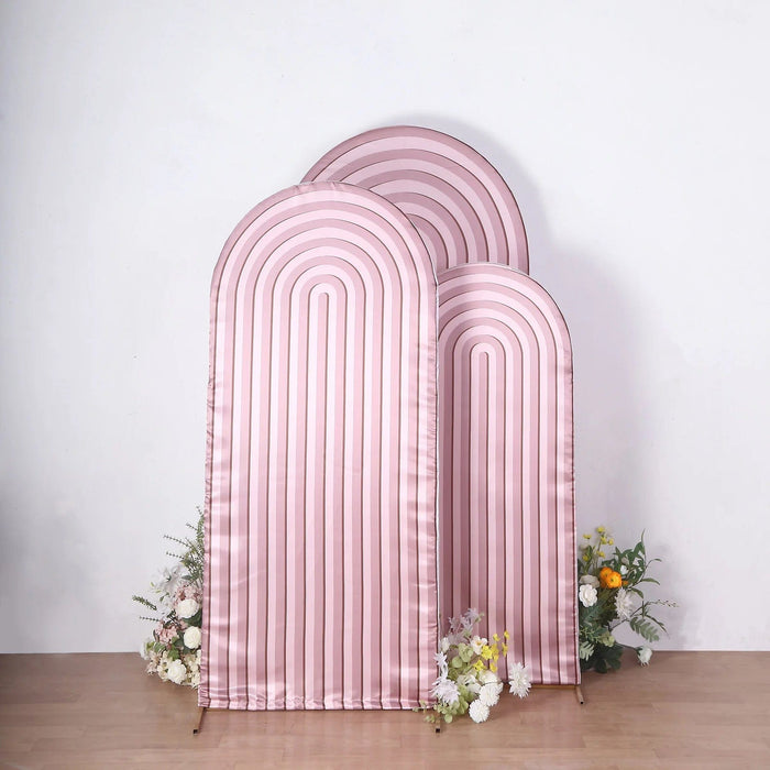 3 Ripple Chiara Backdrop Stand Covers - Dusty Rose IRON_STND06_STN_RB080