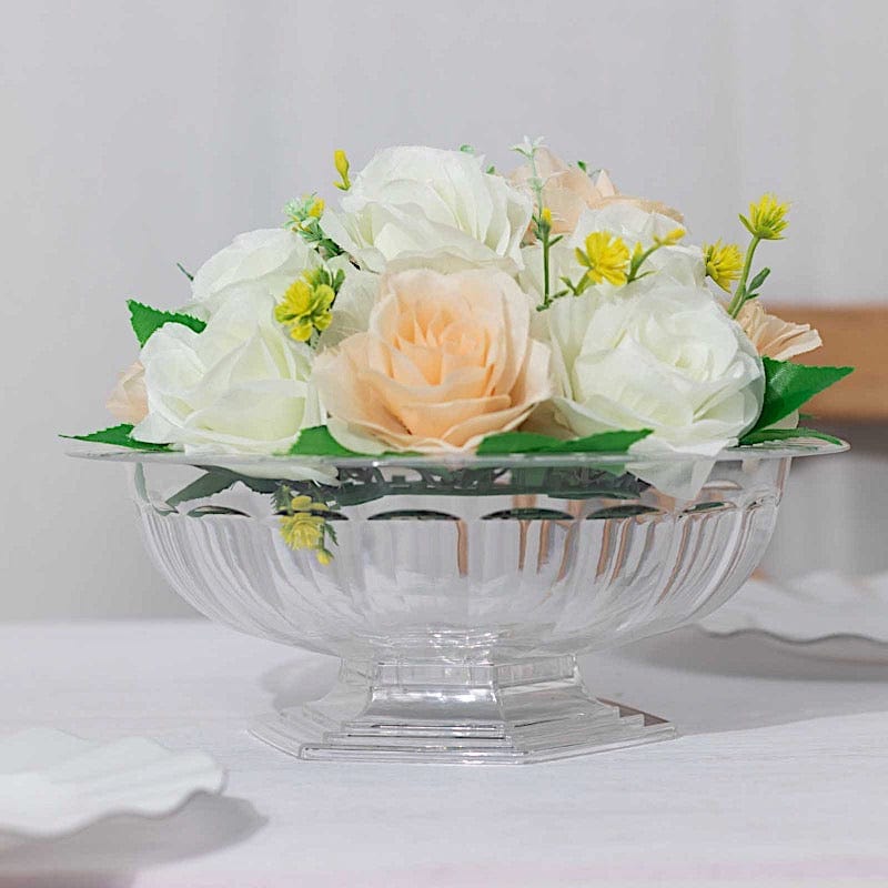 3 Round 10" Roman Style Footed Compote Bowl Flower Vase