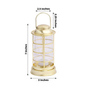 3 Round 7" Mini LED Tealight Candle Lantern Lamps LED_CAND_PL09_GOLD