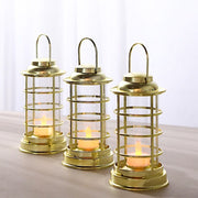 3 Round 7" Mini LED Tealight Candle Lantern Lamps LED_CAND_PL09_GOLD