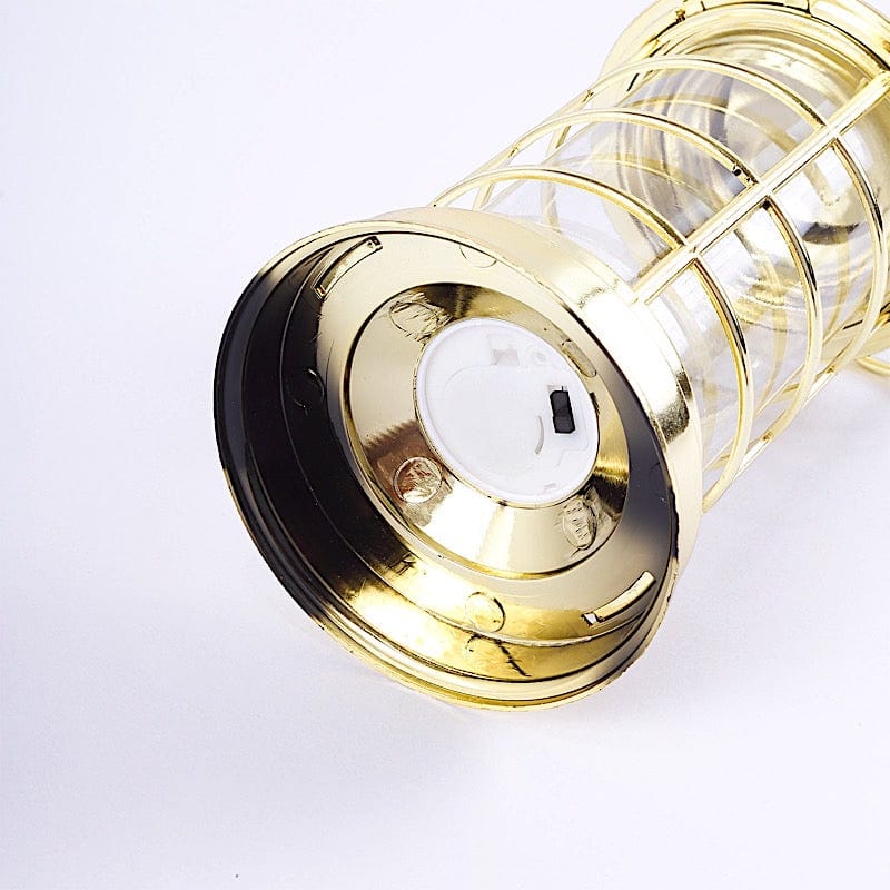 3 Round 7" Mini LED Tealight Candle Lantern Lamps LED_CAND_PL09_GOLD