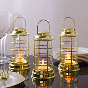 3 Round 7" Mini LED Tealight Candle Lantern Lamps LED_CAND_PL09_GOLD
