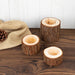 3 Rustic Tree Branch Slice Votive Candle Holders - Natural WOD_CAND_016_SET_NAT