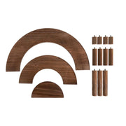 3 Semicircle 3 Tier Wooden Cupcake Pedestals Dessert Display Stands - Whitewashed