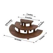 3 Semicircle 3 Tier Wooden Cupcake Pedestals Dessert Display Stands - Whitewashed