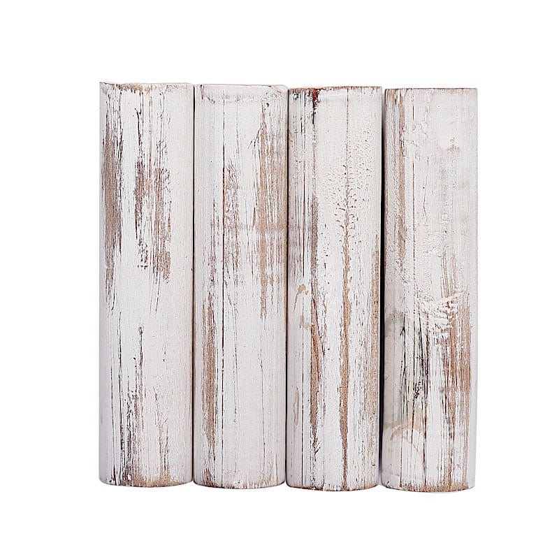 3 Semicircle 3 Tier Wooden Cupcake Pedestals Dessert Display Stands - Whitewashed CAKE_WOD010_SET_WHT