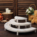 3 Semicircle 3 Tier Wooden Cupcake Pedestals Dessert Display Stands - Whitewashed CAKE_WOD010_SET_WHT