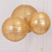 3 Shimmer Sequin Fabric Hanging Lanterns