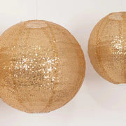 3 Shimmer Sequin Fabric Hanging Lanterns