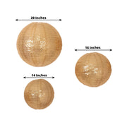 3 Shimmer Sequin Fabric Hanging Lanterns