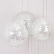 3 Shimmer Sequin Fabric Hanging Lanterns