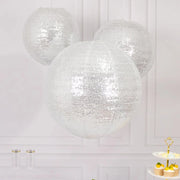 3 Shimmer Sequin Fabric Hanging Lanterns