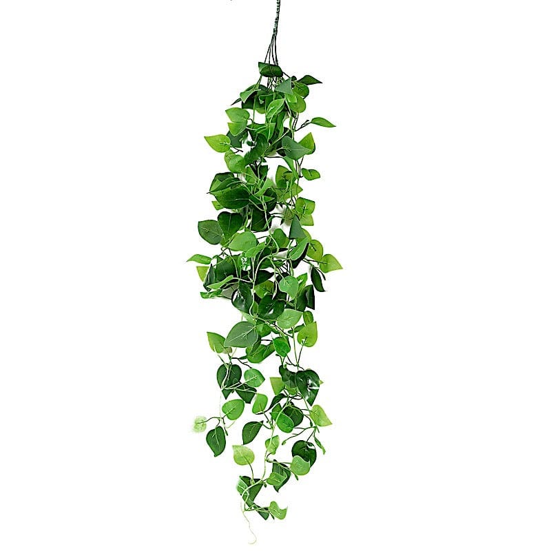 3 Silk Pothos Artificial Hanging Plants - Green ARTI_GRN_19_01