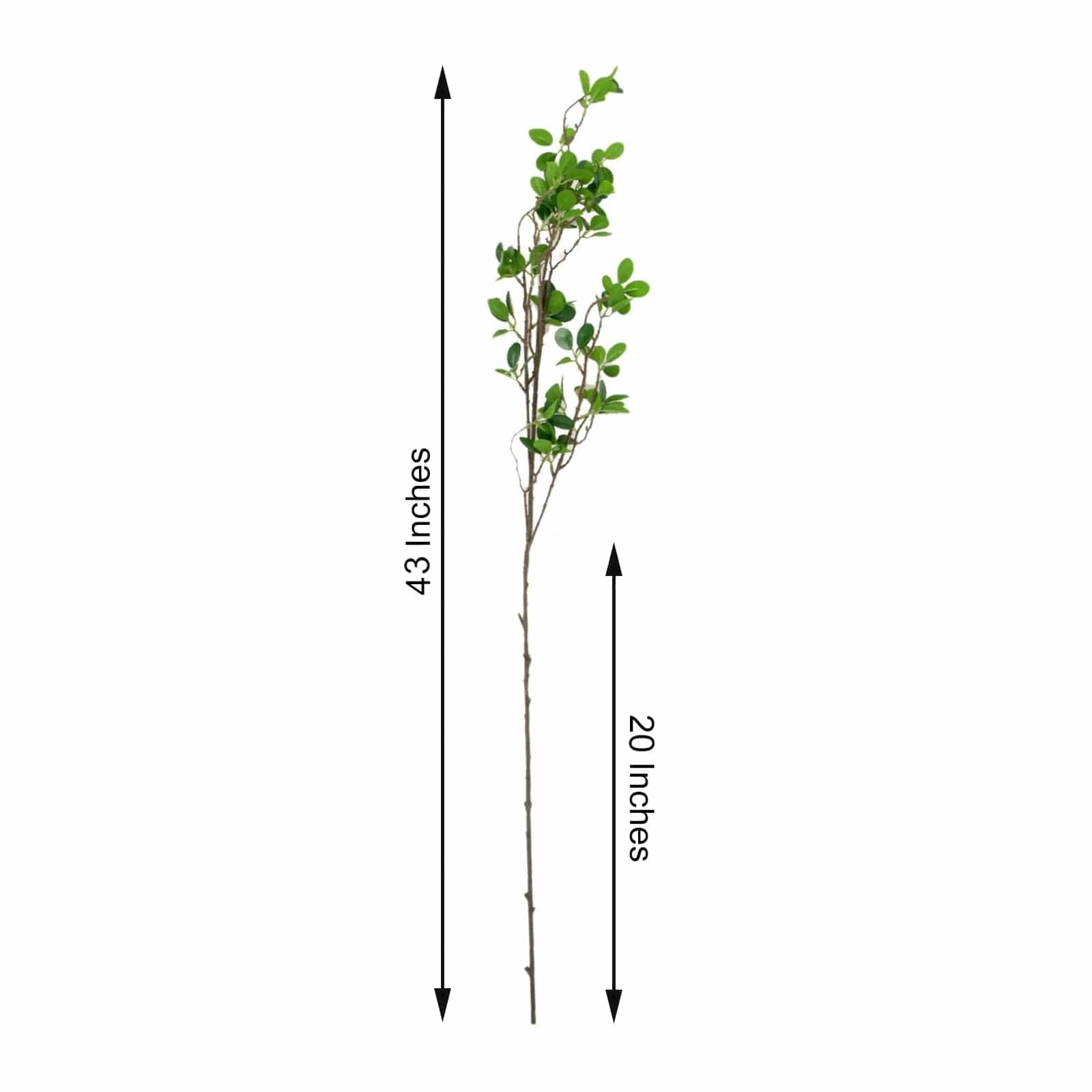 3 Stems 43" Artificial  Petal Branches Leaf Sprays- Green ARTI_GRN_17_01