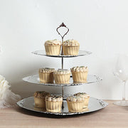 3-Tier 13" Round Plastic Cupcake Stand with Top Handle