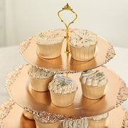 3-Tier 13" Round Plastic Cupcake Stand with Top Handle