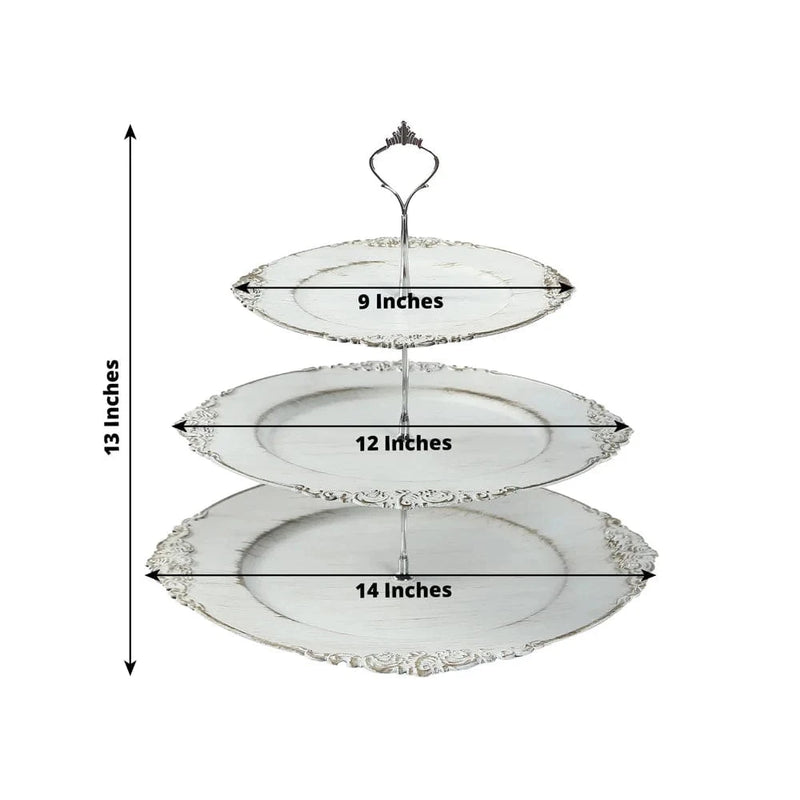 3-Tier 13" Round Plastic Cupcake Stand with Top Handle