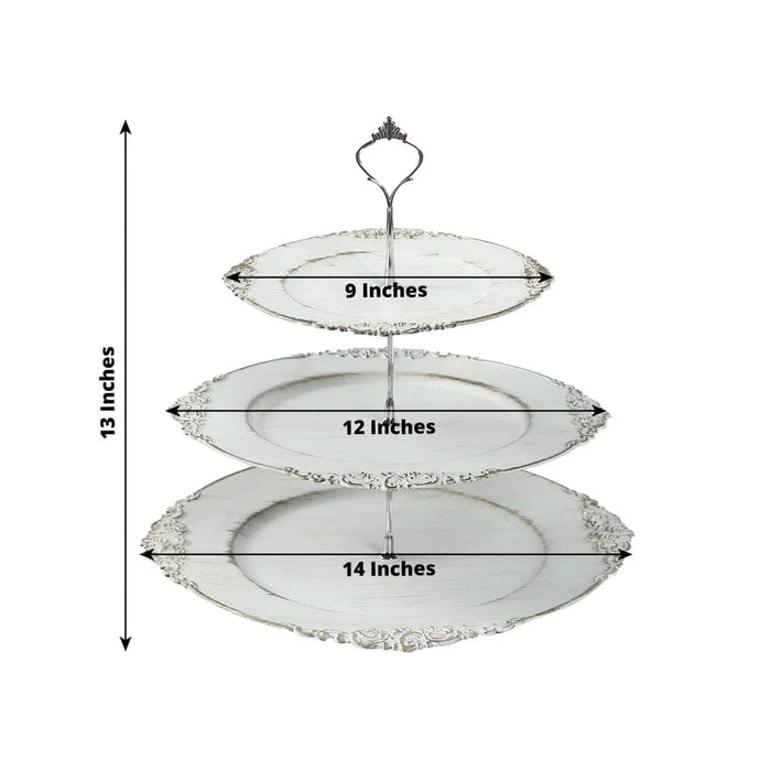 3-Tier 13" Round Plastic Cupcake Stand with Top Handle