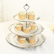 3-Tier 13" Round Plastic Cupcake Stand with Top Handle