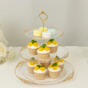 3-Tier 13" Round Plastic Cupcake Stand with Top Handle