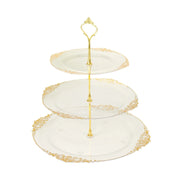 3-Tier 13" Round Plastic Cupcake Stand with Top Handle CAKE_PLST_R1310_CLGD