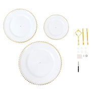 3-Tier 14" Round Plastic Cupcake Tower Stand Beaded Rim