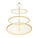 3-Tier 14" Round Plastic Cupcake Tower Stand Beaded Rim CAKE_PLST_R4239_CLRG