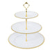 3-Tier 14" Round Plastic Cupcake Tower Stand Beaded Rim CAKE_PLST_R4239_WHGD